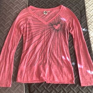 Roxy Distressed Long Sleeve T Shirt
